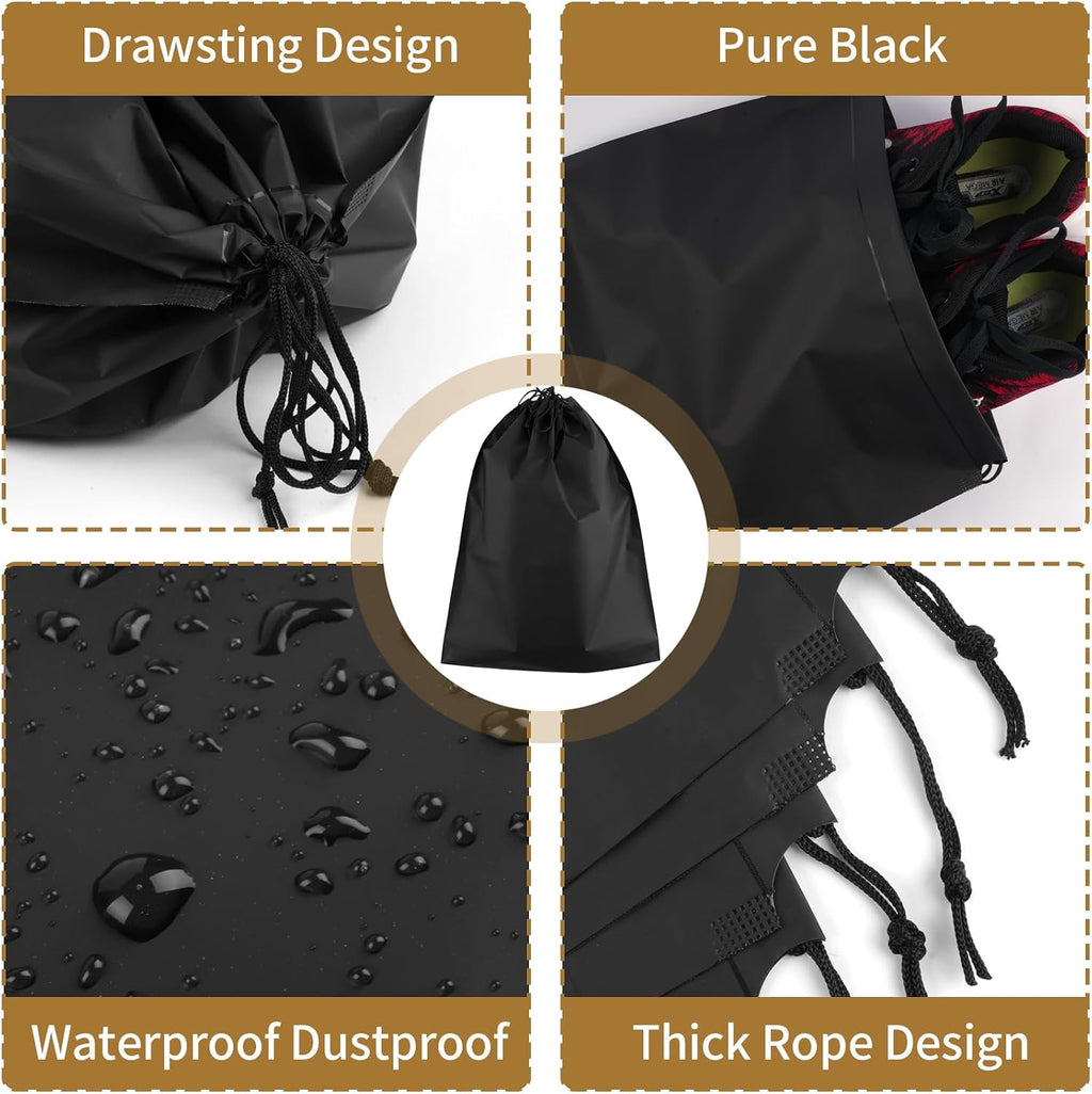 20 Pack Shoe Bags for Travel, BlackTravel Shoe Bags for Packing Waterproof