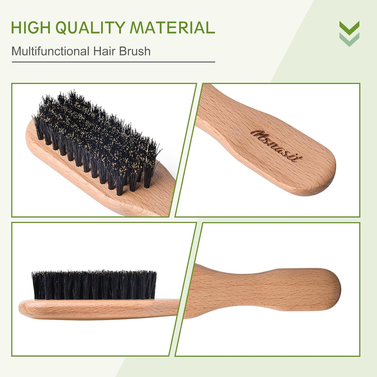 Travel Size Slick Back Hair Brush,Small Wood Edge Control Hairbrush