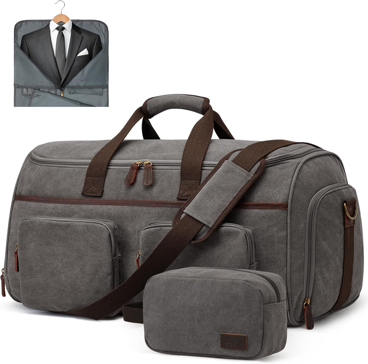 Garment Bag for Travel, S-ZONE Duffle Bag for Men Travel Convertible Suit Bags Carry on Luggage Women Hanging Suitcase Travel Bag with Toiletry Bag