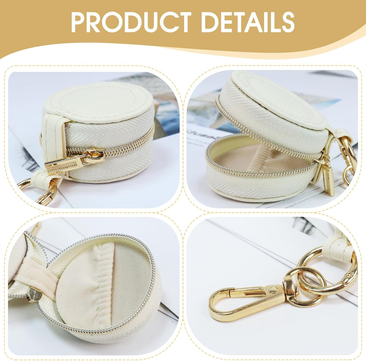 Portable Ring Keychain Holder - White Jewelry Holder