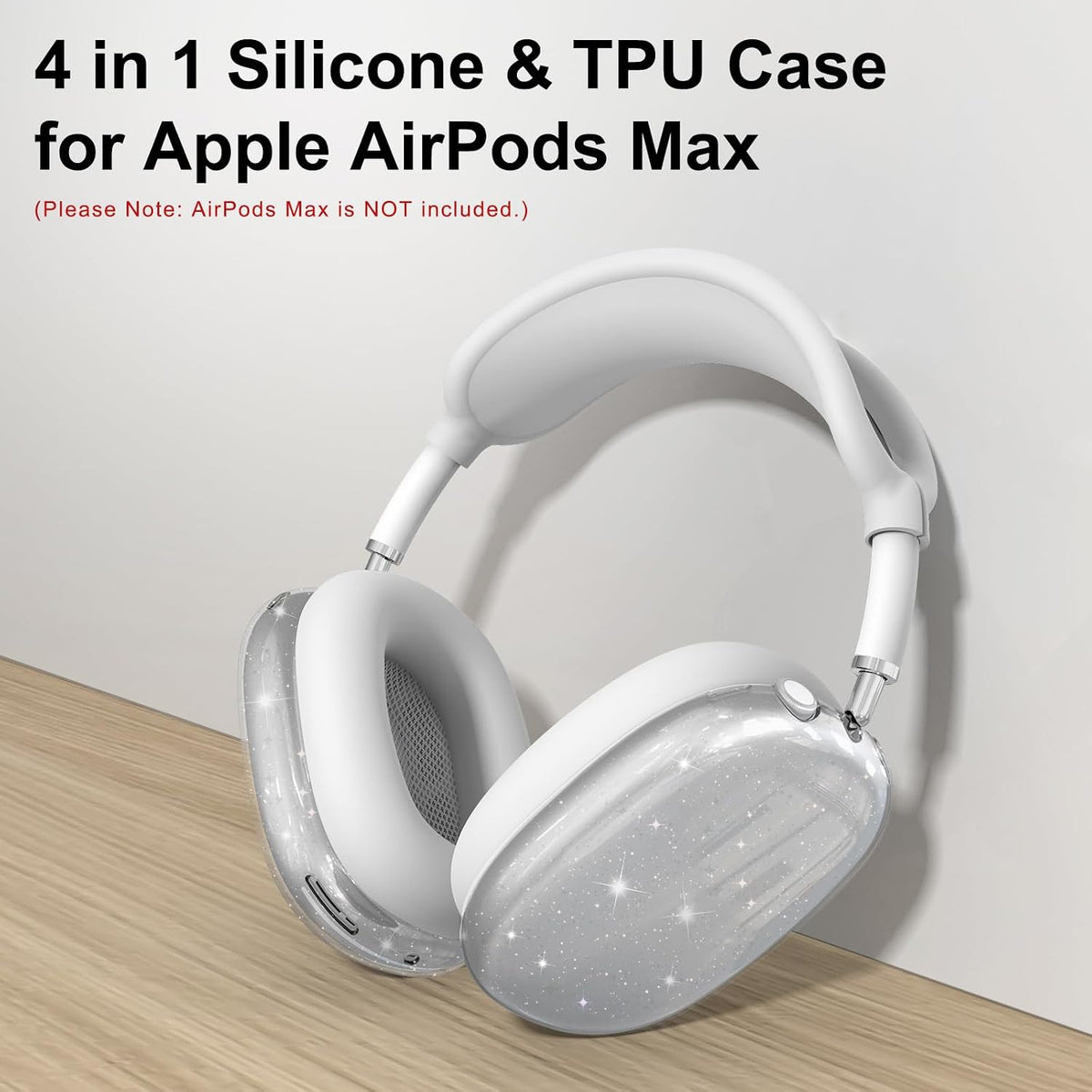 Silicone Case Cover for AirPods Max 2/ AirPods Max Headphones (Glitter)