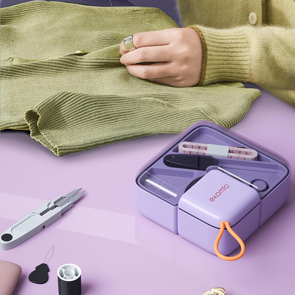 Sewing Kit, Needle and Thread Kit with Travel Sewing Supplies and Accessories for Adults,Kids,Beginner with Scissors,Sewing Needles Thimble,Thread,Seam RipperTape Measure etc (Purple)