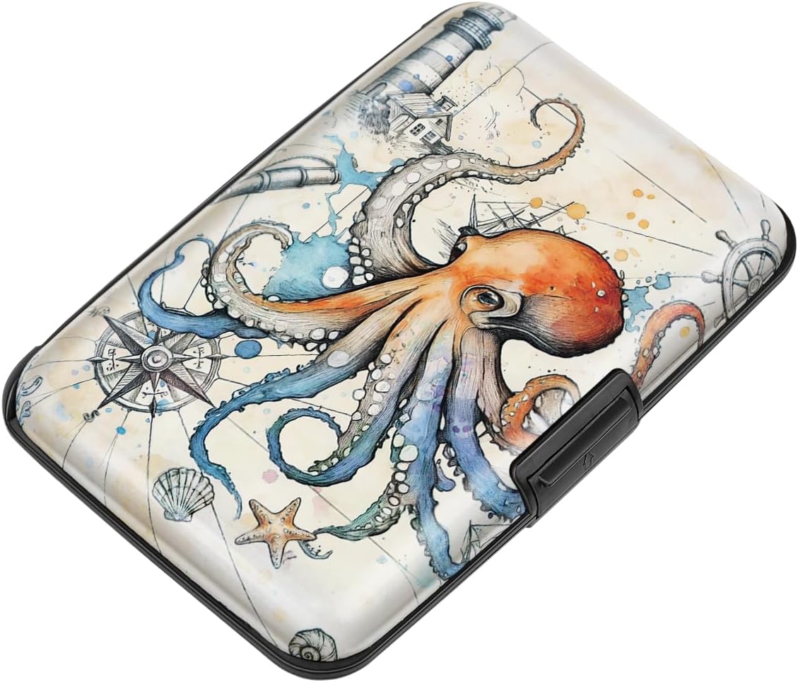 Coco Rossi Credit Card Holder RFID Aluminum Small Mini Wallet Women