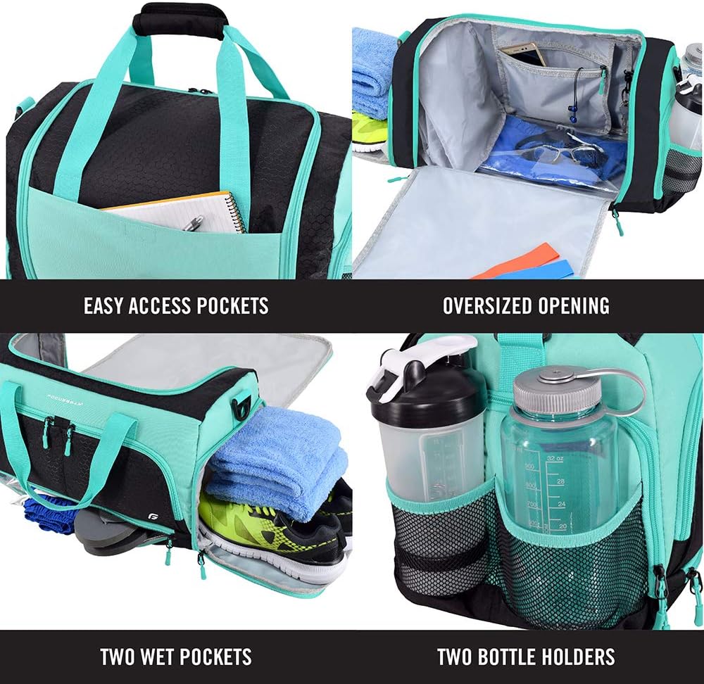 Ultimate Gym Bag 2.0: The Durable Crowdsource Designed Duffel Bag with 10 Optimal Compartments Including Water Resistant Pouch