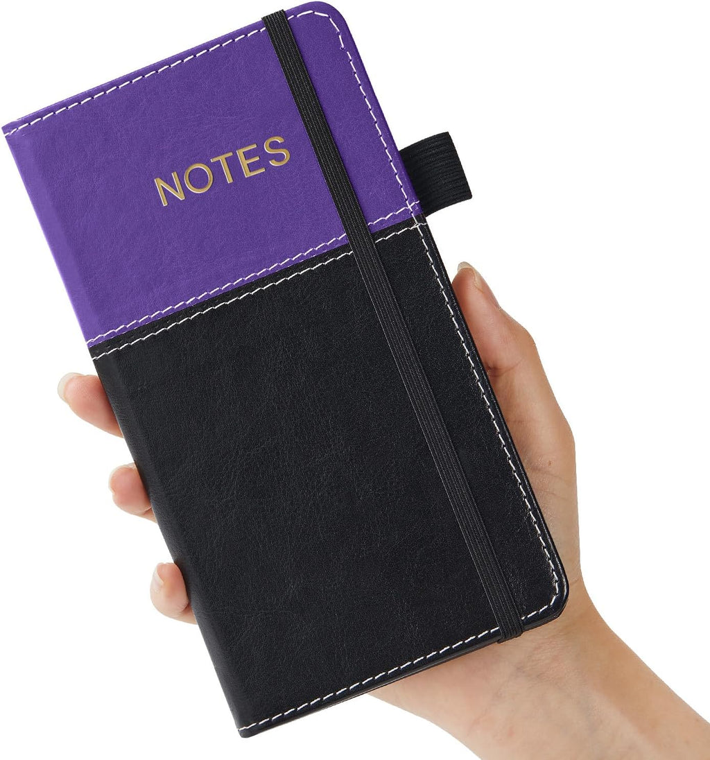 Small Lined Notebook, Pocket Journal Notebook, 3.8" x 7", 140 Pages 100GSM Paper, Leather Hardcover, Mini Diary Notepad for Women/Men, Writing, Travel, Work