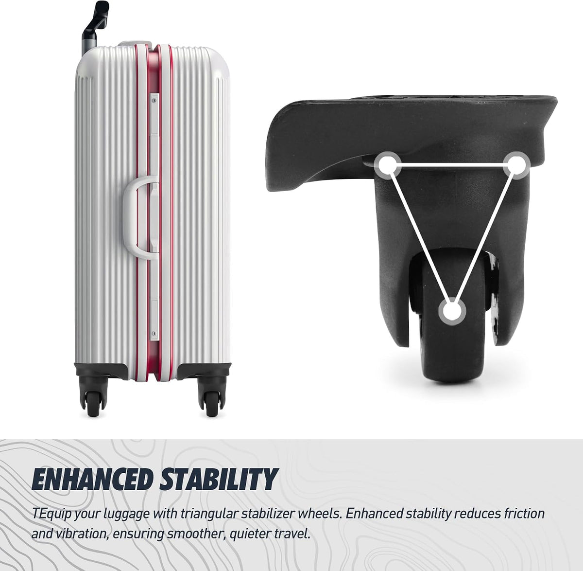 1 Pair Smooth Luggage Replacement Wheels DL076, Low-Noise Swivel Casters
