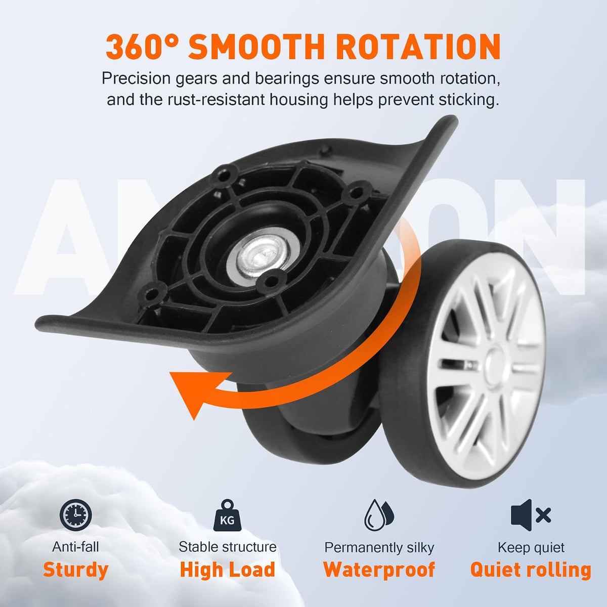 1 Pair Luggage Replacement Wheels, Rubber Suitcase Repair Casters EA150