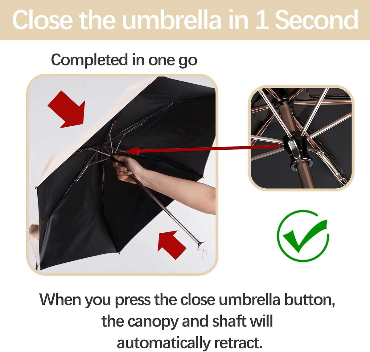 erised's bifrost Mini travel Umbrella with Memory Fabric/1s Compact Folding/Wide Strap/Small Portable/Lightweight/180g/Sun Rain/UV Protection/UPF 50/6 Ribs/Women