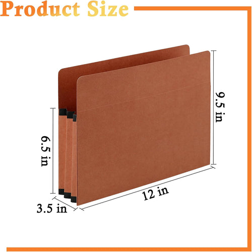 10 Packs Expanding File Pockets,5-1/4"Expandable Folder Bag,Expandable File Folders Letter Size,Accordion File Organizer for Office,School,Home,Kraft