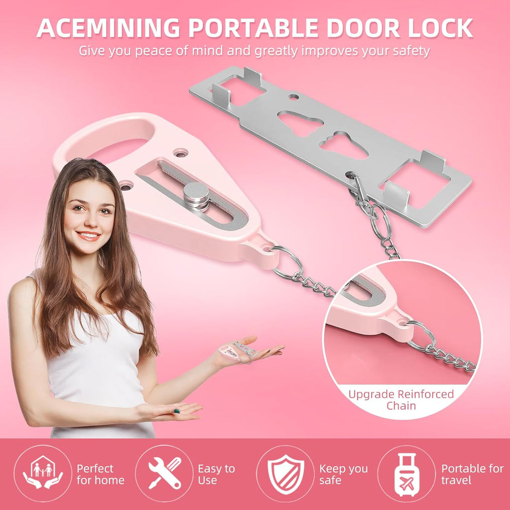 Portable Door Lock for Travel Security Hotel Room Safety Device
