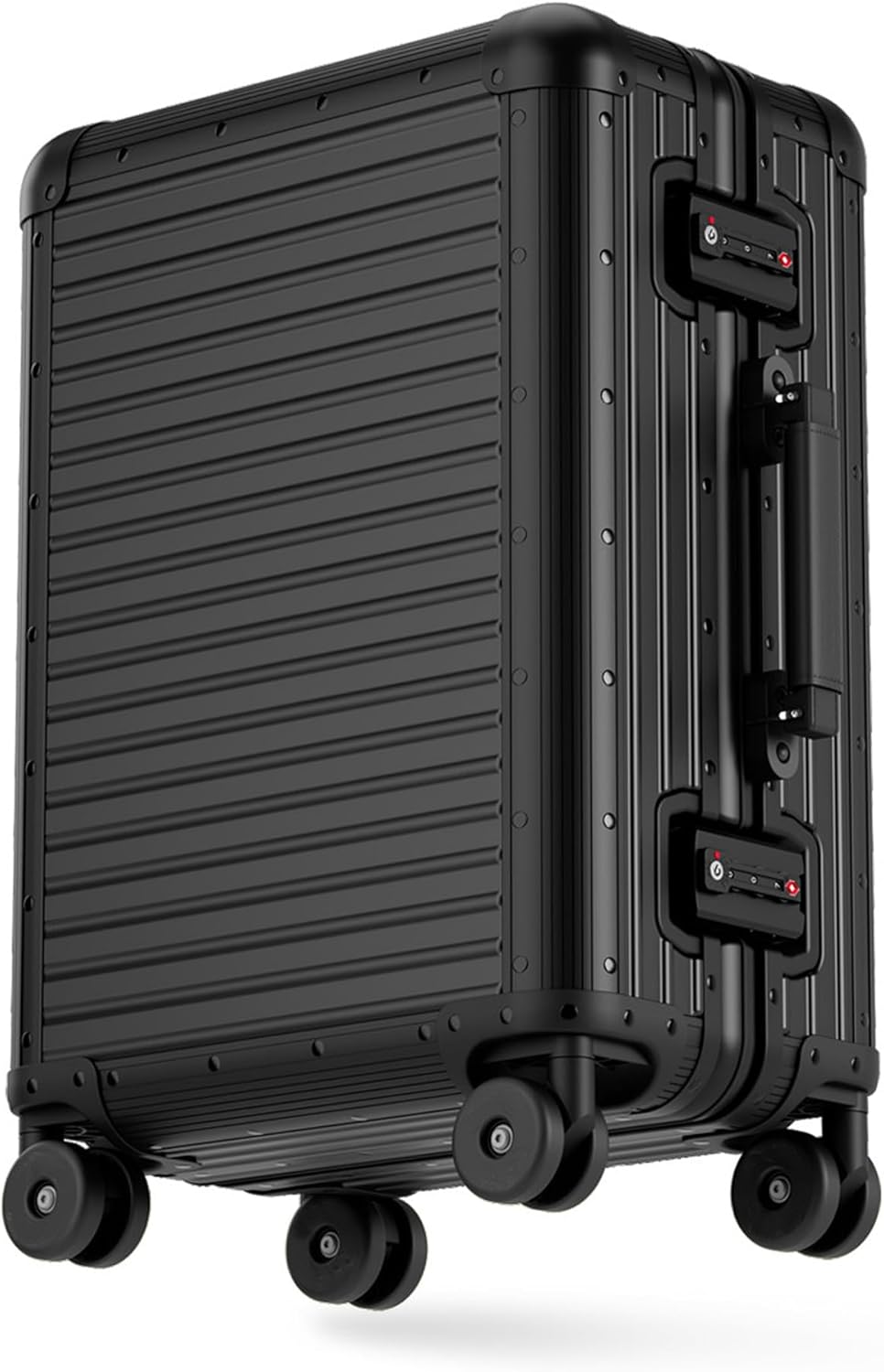 All Aluminum Carry On Luggage 20 inch Zipperless Suitcase,Black