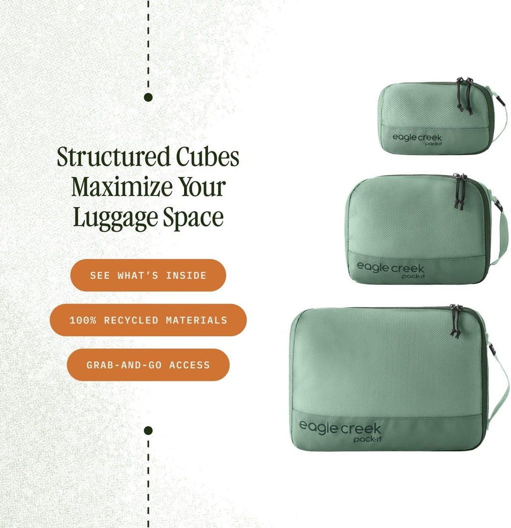 Eagle Creek Pack-It Reveal Cube Set, XS/S/M, Willow Green
