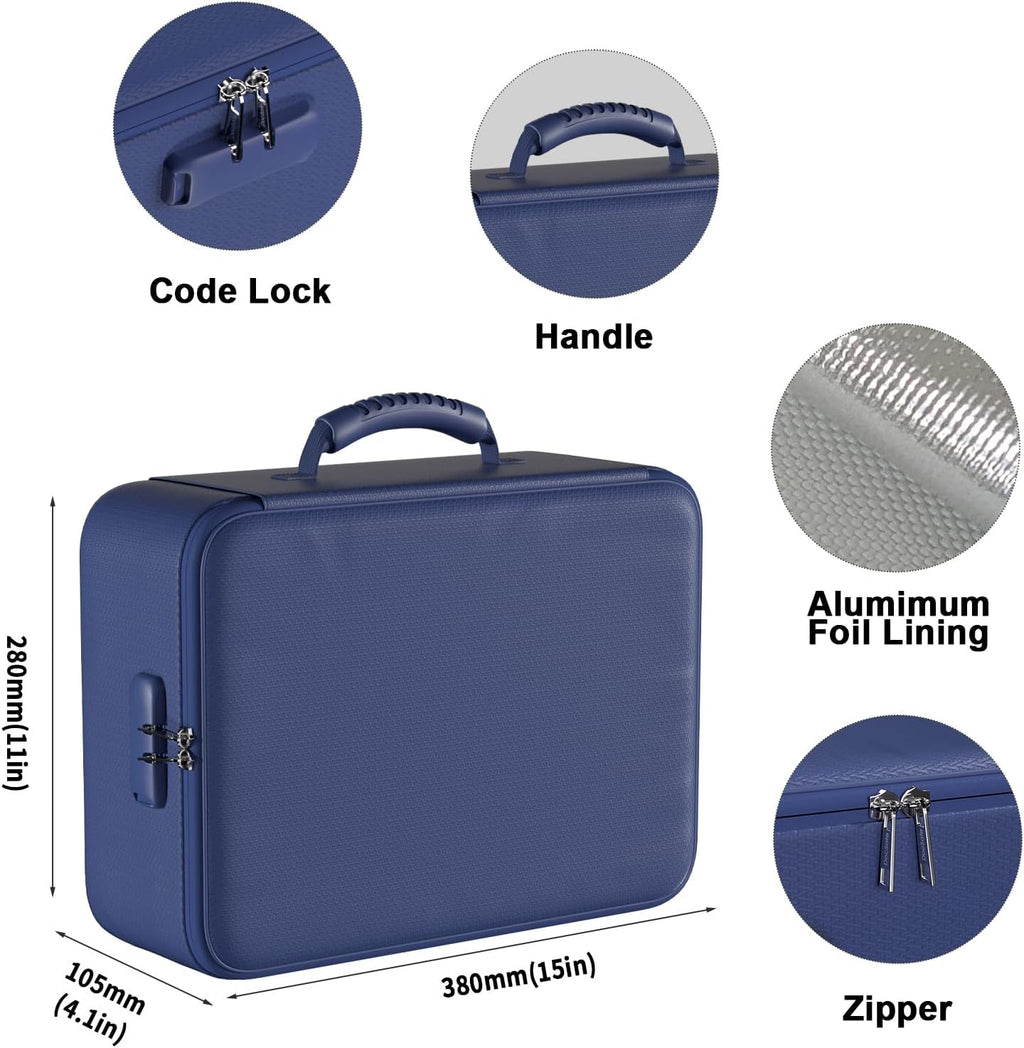 DocSafe 5200°F Fireproof Document Organizer Box with Lock, Blue (Soft)