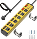 CRST 6-Outlet Metal Power Strip with Individual Switches 15A/1875W, 10FT