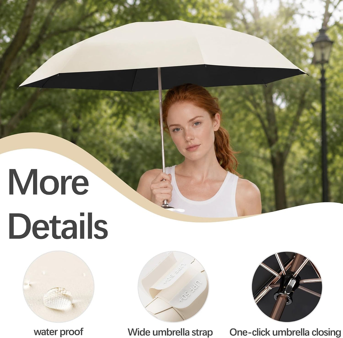 erised's bifrost Mini travel Umbrella with Memory Fabric/1s Compact Folding/Wide Strap/Small Portable/Lightweight/180g/Sun Rain/UV Protection/UPF 50/6 Ribs/Women
