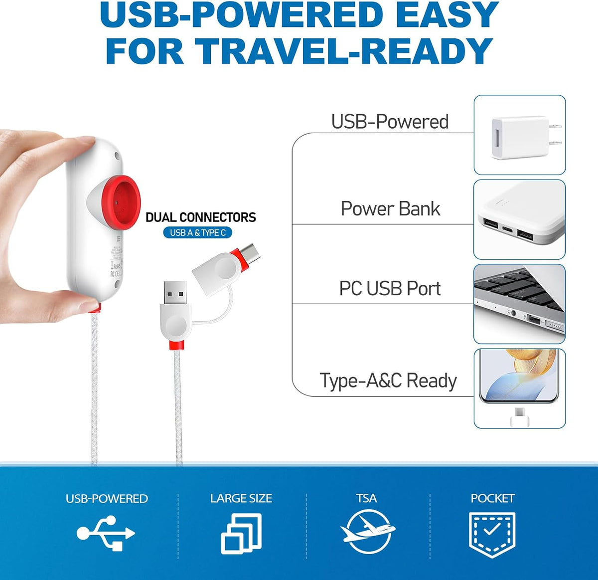 VMstr USB Vacuum Pump for Storage Bags, Portable Charging Travel Vacuum Bags with Pump for Clothing