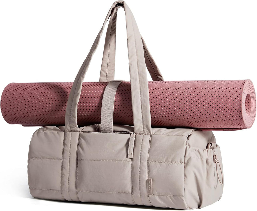 BAGSMART Reiki Gym Bag for Women Puffy Yoga Mat Travel Weekender Duffle Bag