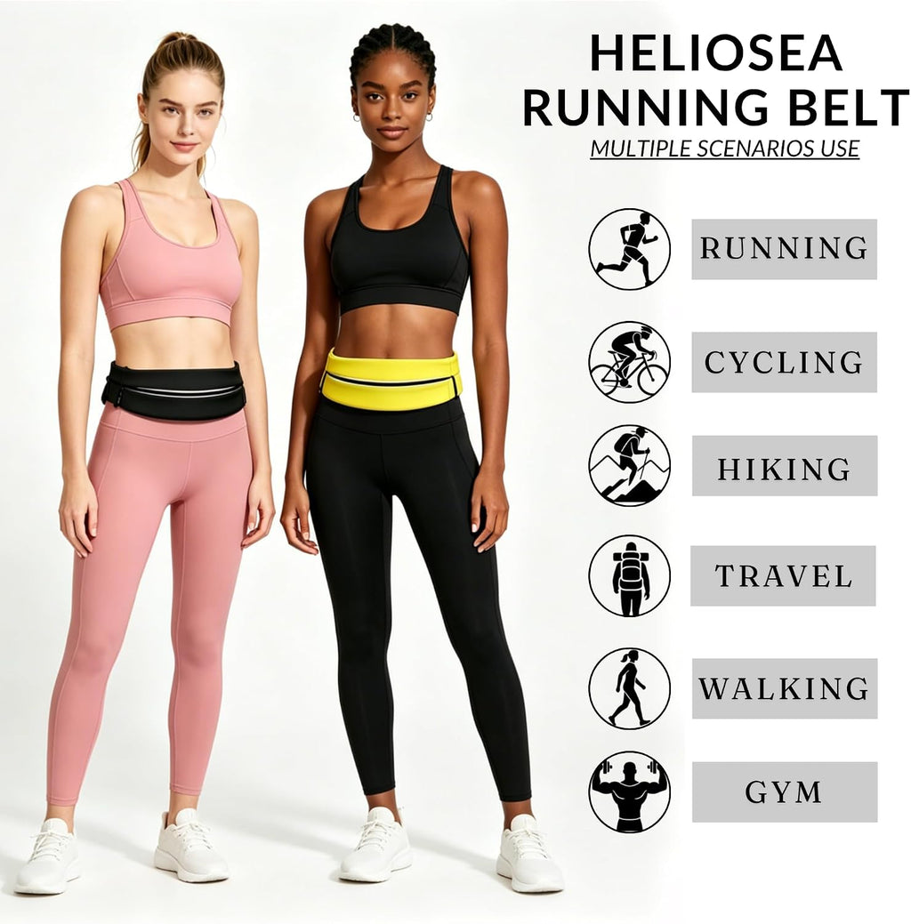 Running Belt for Men Women, Water-resistant Fanny Pack with 3 Zipper Pockets & Reflective Safety Strips, Adjustable Waist Pack Jogging Pouch for Phone, Keys & Essentials (Black, X-Large)