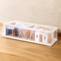 PAVSTINE Clear Cable Organizer Box with Lid and Adjustable Dividers