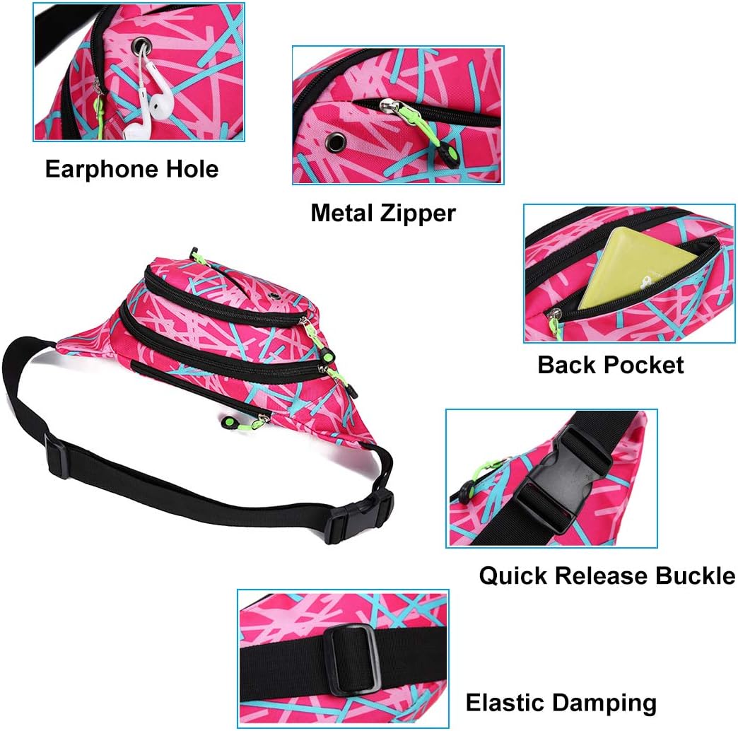 Ausion Fanny Pack Waist Bag for Men&Women Adjustable Belt Hip Bum Bag Fashion Water Resistant Hiking Waist Bag for Traveling Casual Running Hiking Cycling