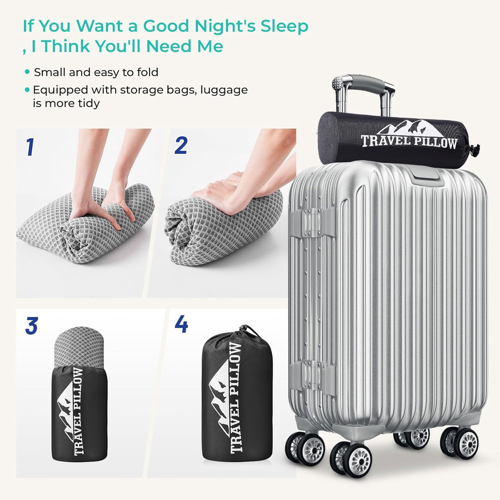 Travel Pillow Memory Foam Pillows, Camping Pillow
