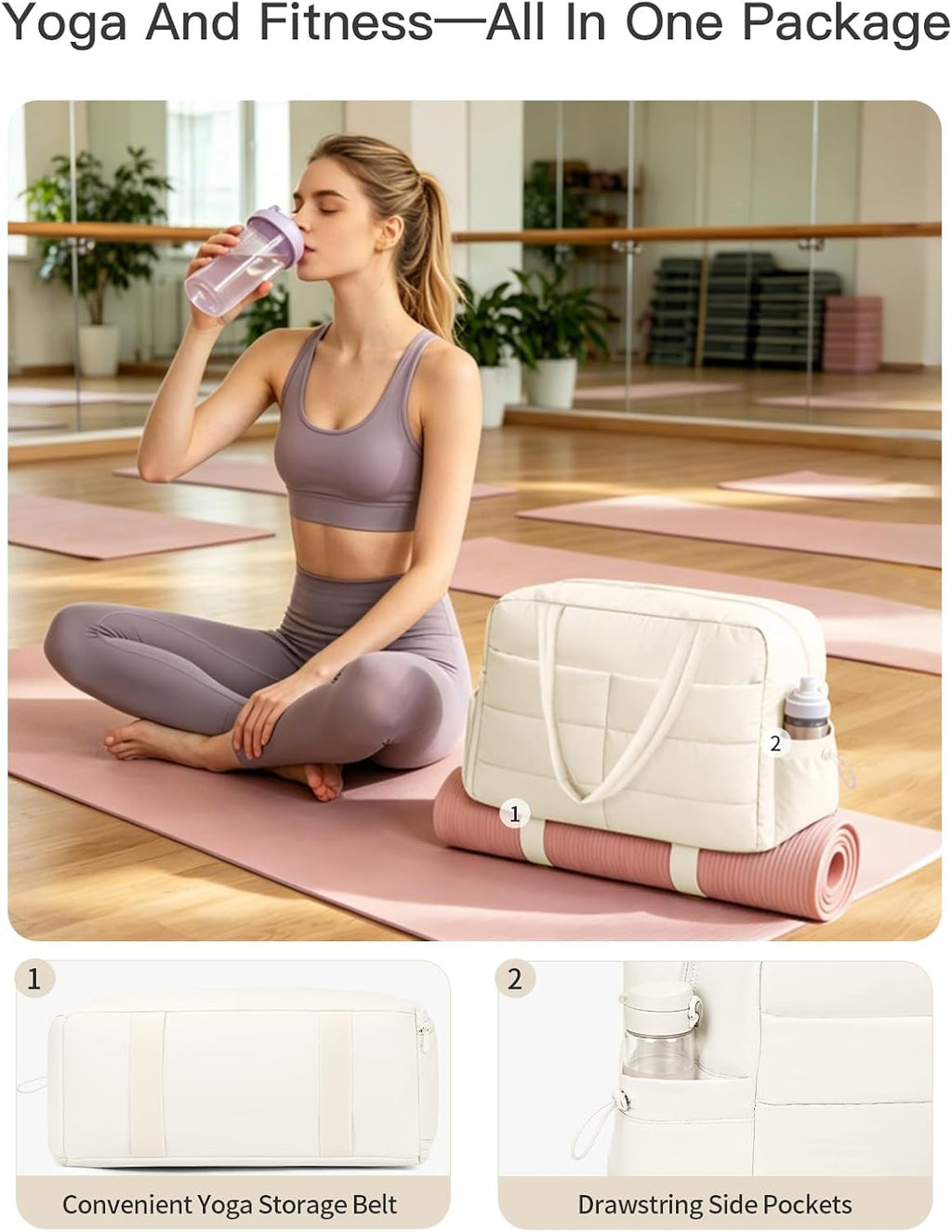 Gitus Travel Duffle Bag for Women Puffer Weekender Bags Carry on Gym Bag