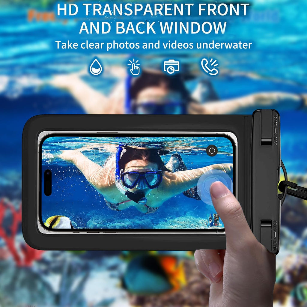 3 Pack Waterproof Phone Pouch IPX8 Universal Waterproof Case Dry Bag Phone Protector for iPhone 17/16/15/14 Pro Max Plus XS XR X8 Galaxy S25 S24 Pixel Up to 8.4"(Multicolor 3)