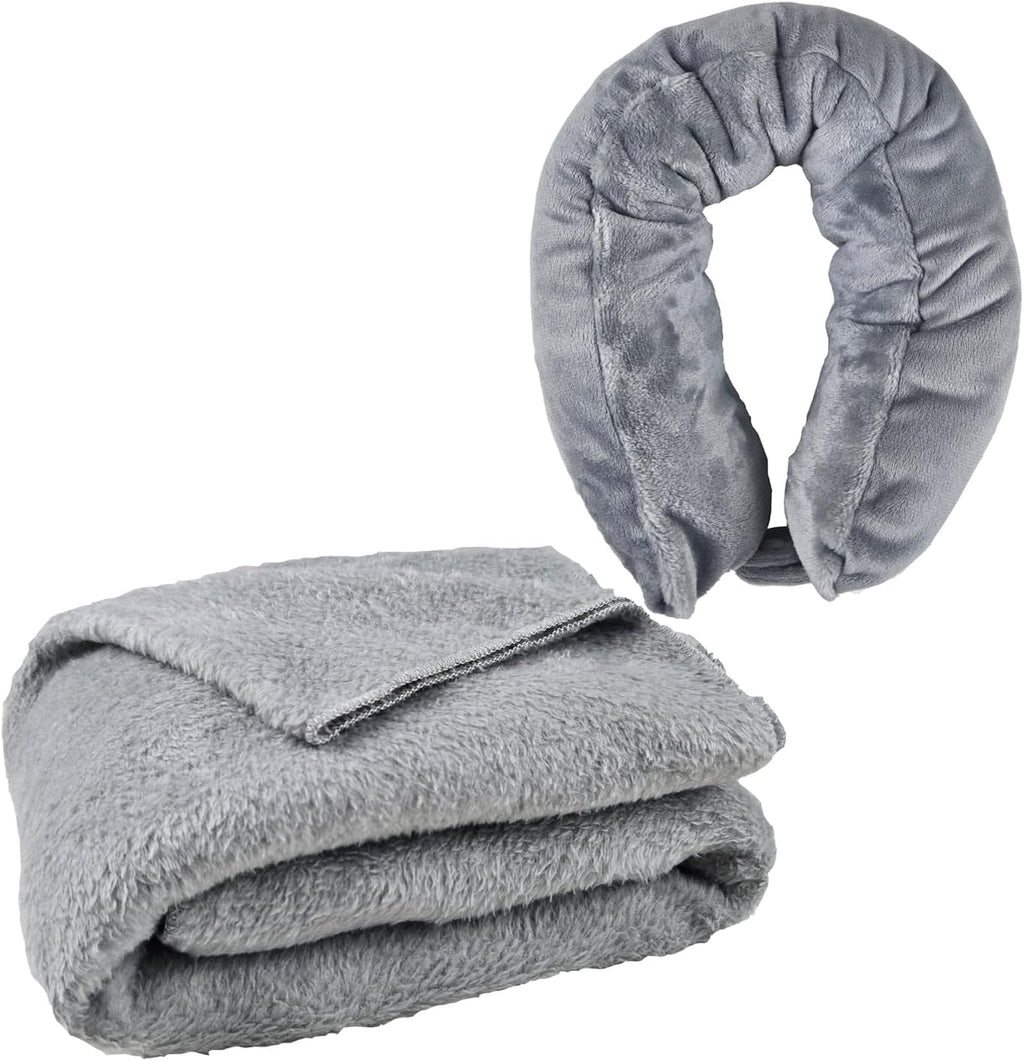 Travel Pillow/Travel Blanket 2-in-1 for Airplanes,Soft Warm Blanket