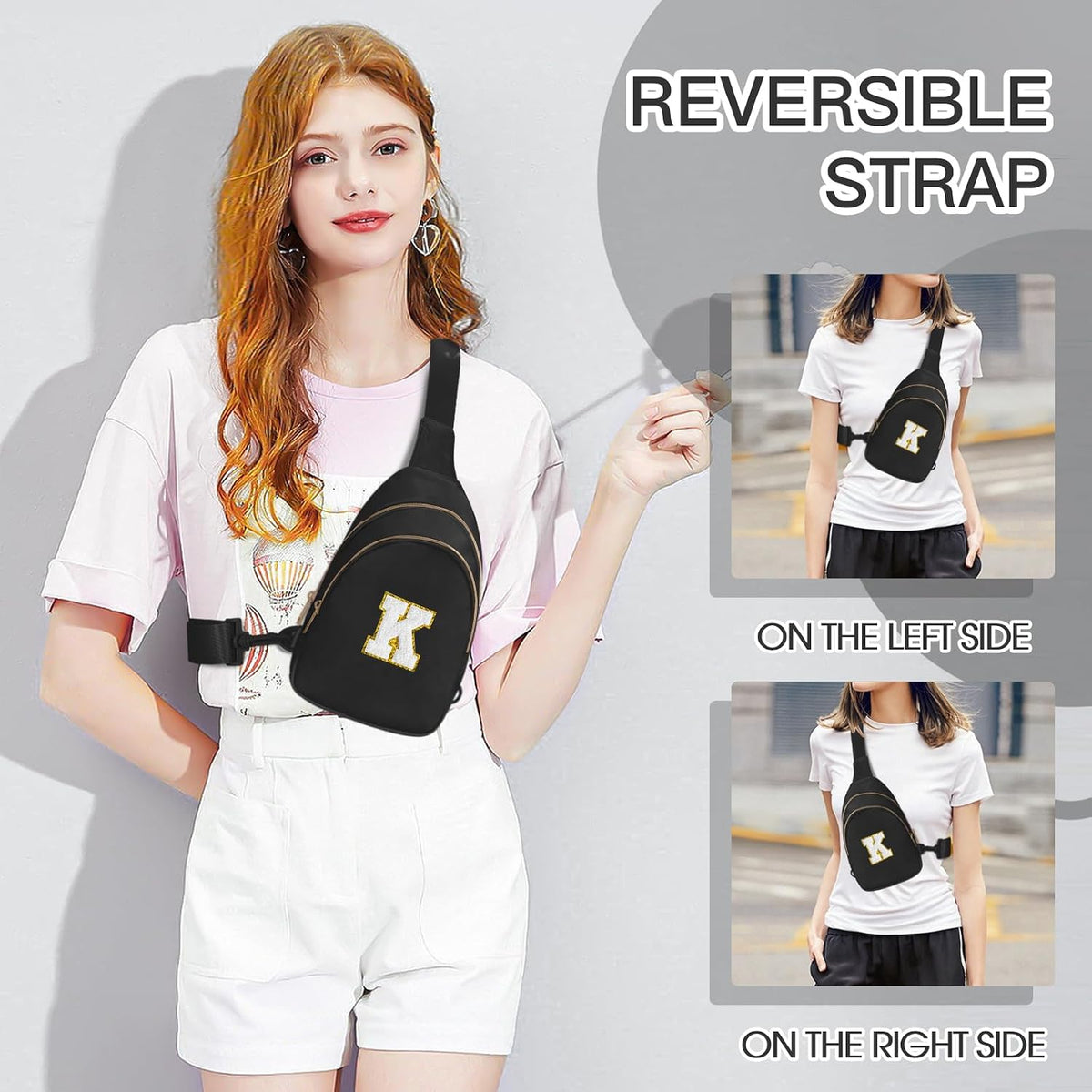 Viverte Birthday Gifts for 7 8 9 10 11 12 13 Year Old Girls Small Initial Sling Bag Cross Body Bag Fanny Pack for Girls