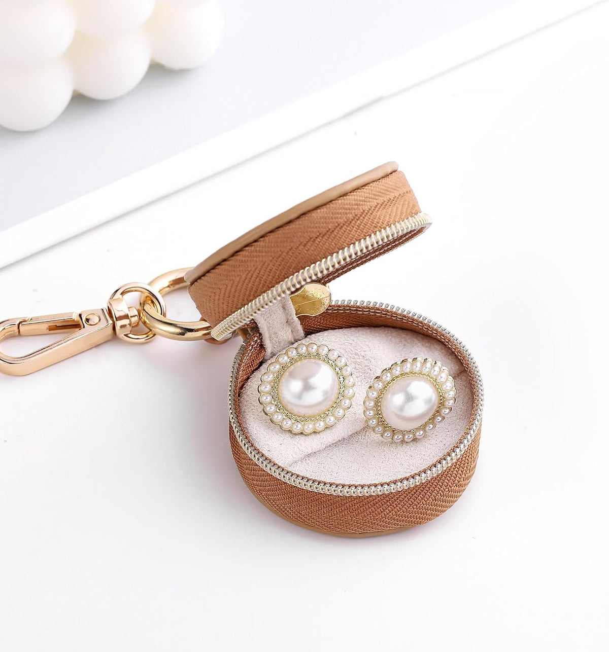 2 Pcs Portable Jewelry Ring Holder Boxs with Keychain