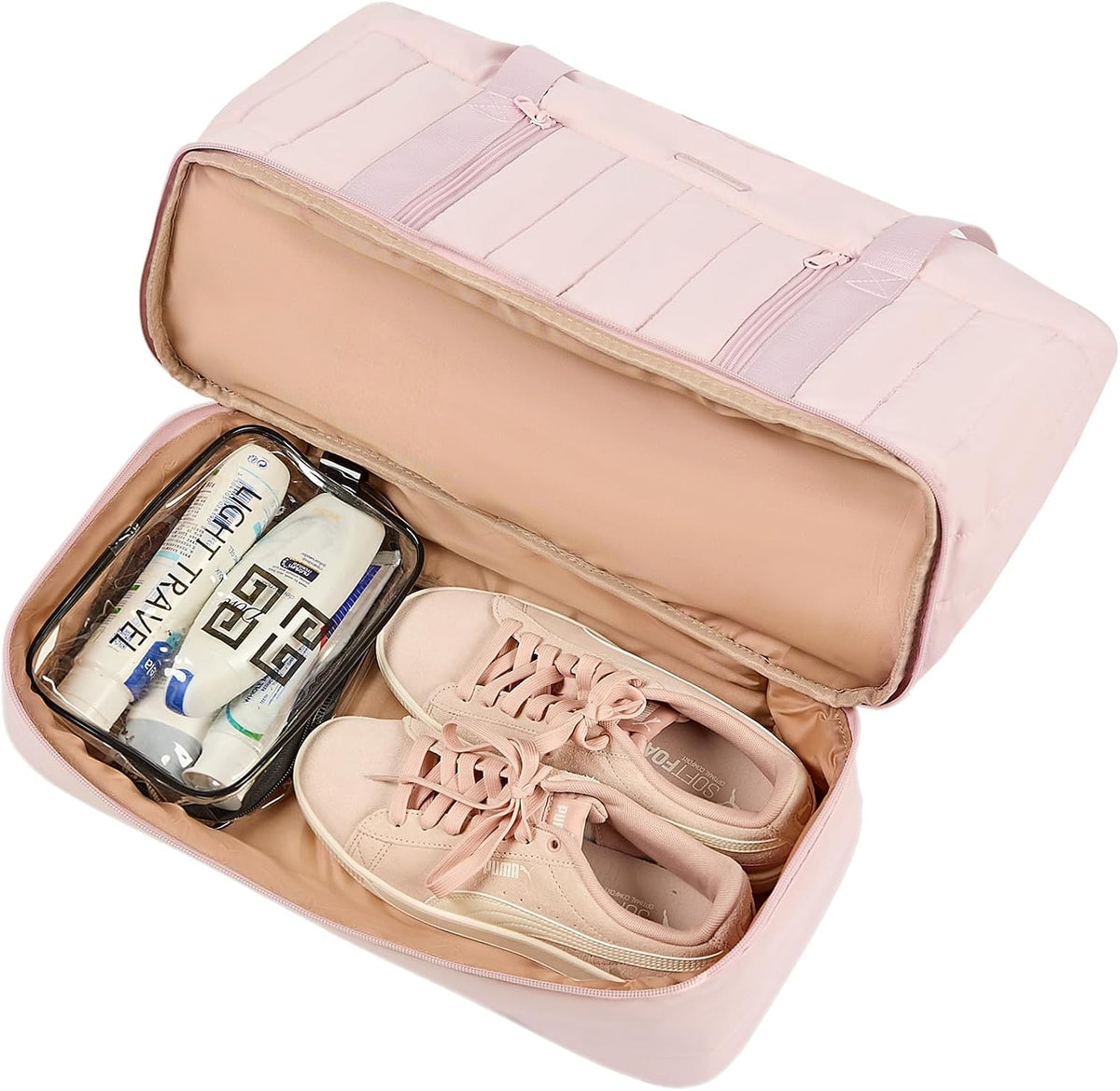 NISHEL Double-Layer Carry On Travel Bag with Shoe Compartment