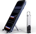 Portable Foldable Pocket Phone Stand with Keychain for Desk Travel(Silver)