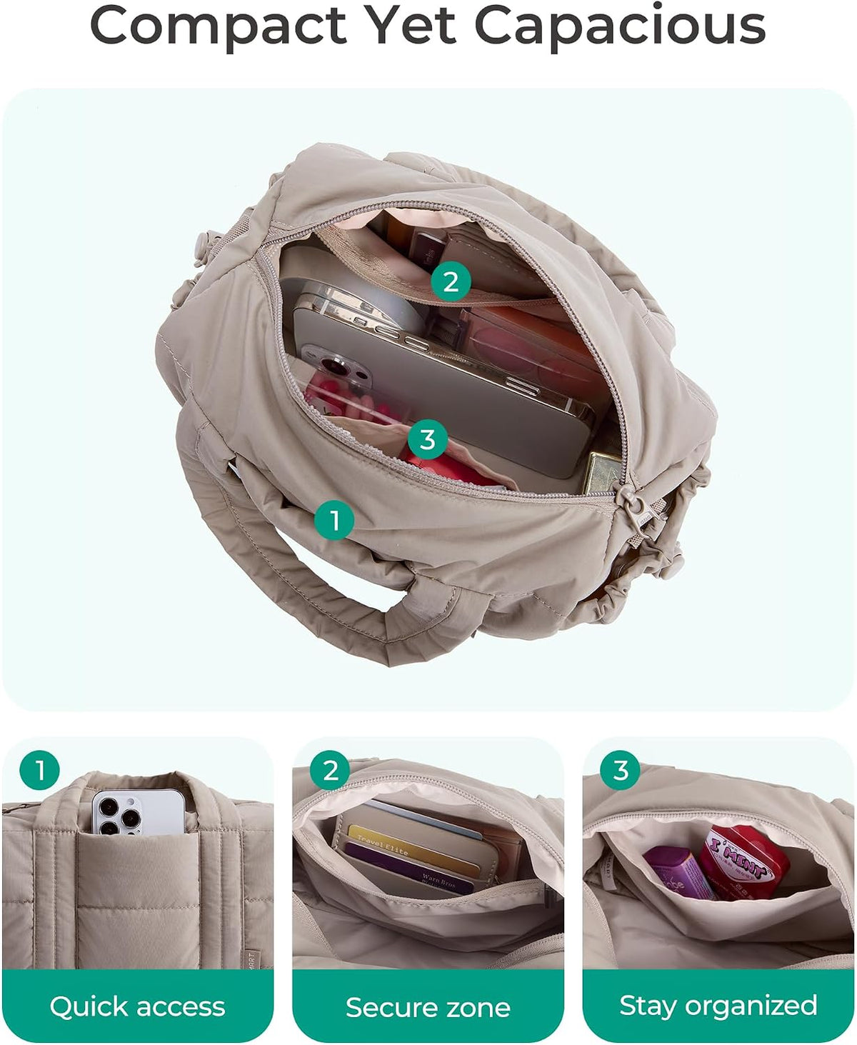 BAGSMART Reiki Gym Bag for Women Puffy Yoga Mat Travel Weekender Duffle Bag