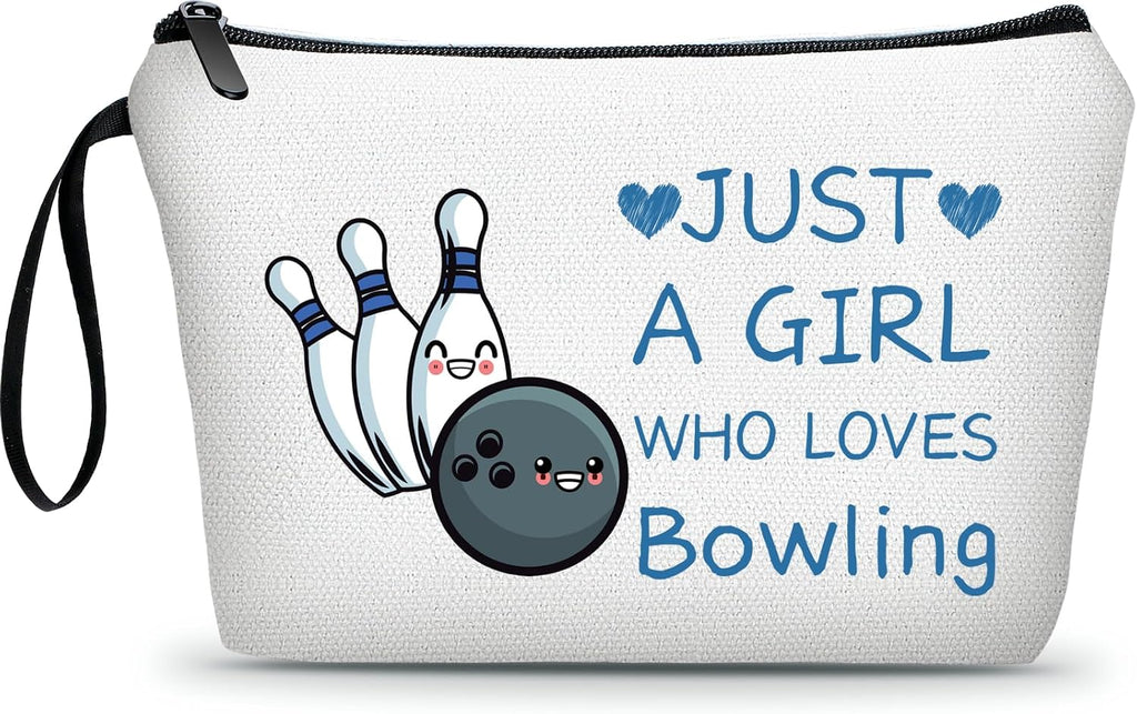 Bowling Accessories for Women, Travel Makeup Bag with Keychain