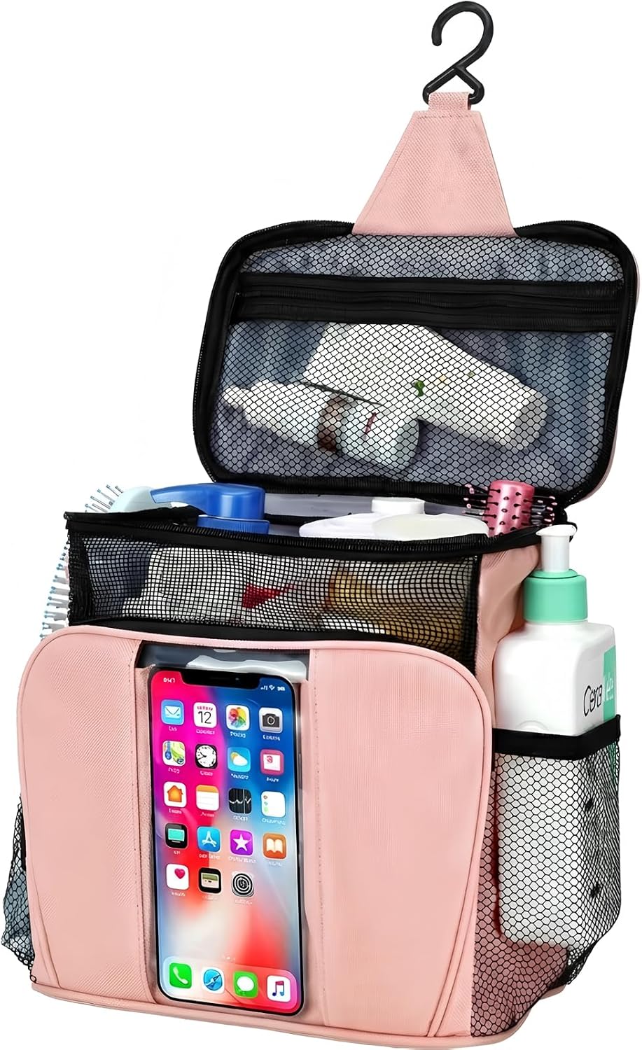 College Dorm room Essentials for Girls, Quick Dry Mesh Shower Caddy-Beige
