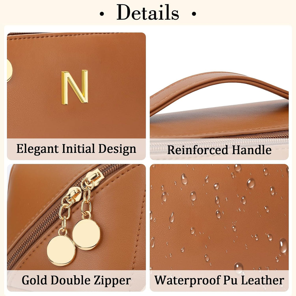 Initial Makeup Bag Personalized Gift for Women Teen Girls