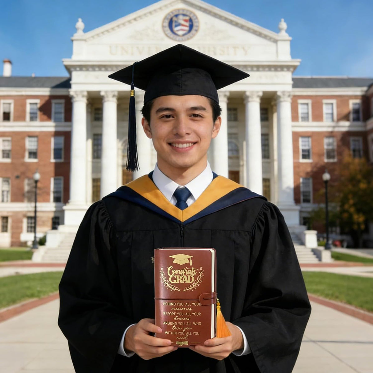 Graduation Gifts Leather Journal Notebook for Her Him, Class of 2026 Senior High School College Masters Degree Phd Nurse Inspirational Graduation Gift Ideas for Women Men Student Graduate Travel