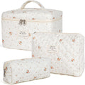 honitty Makeup Bag,Quilted Cosmetic Bags for Women