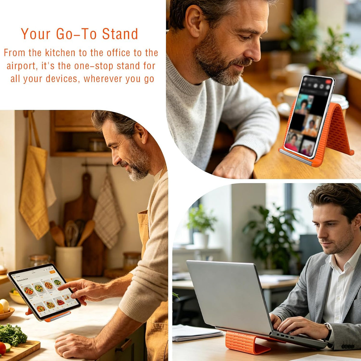 BADAO Airplane Phone Holder Travel,Foldable Silicone Aluminum Holder