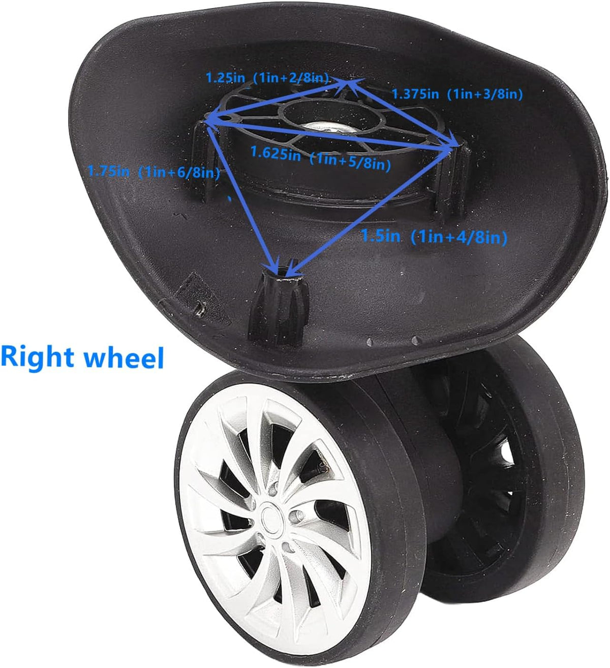 1 Pair Luggage Suitcase Wheel, Luggage Wheels Replacement Travel Suitcase Caster Wheels 360° Swivel, Trunk Luggage Wheel Spare Part Replacement Left and Right Wheels (A18)