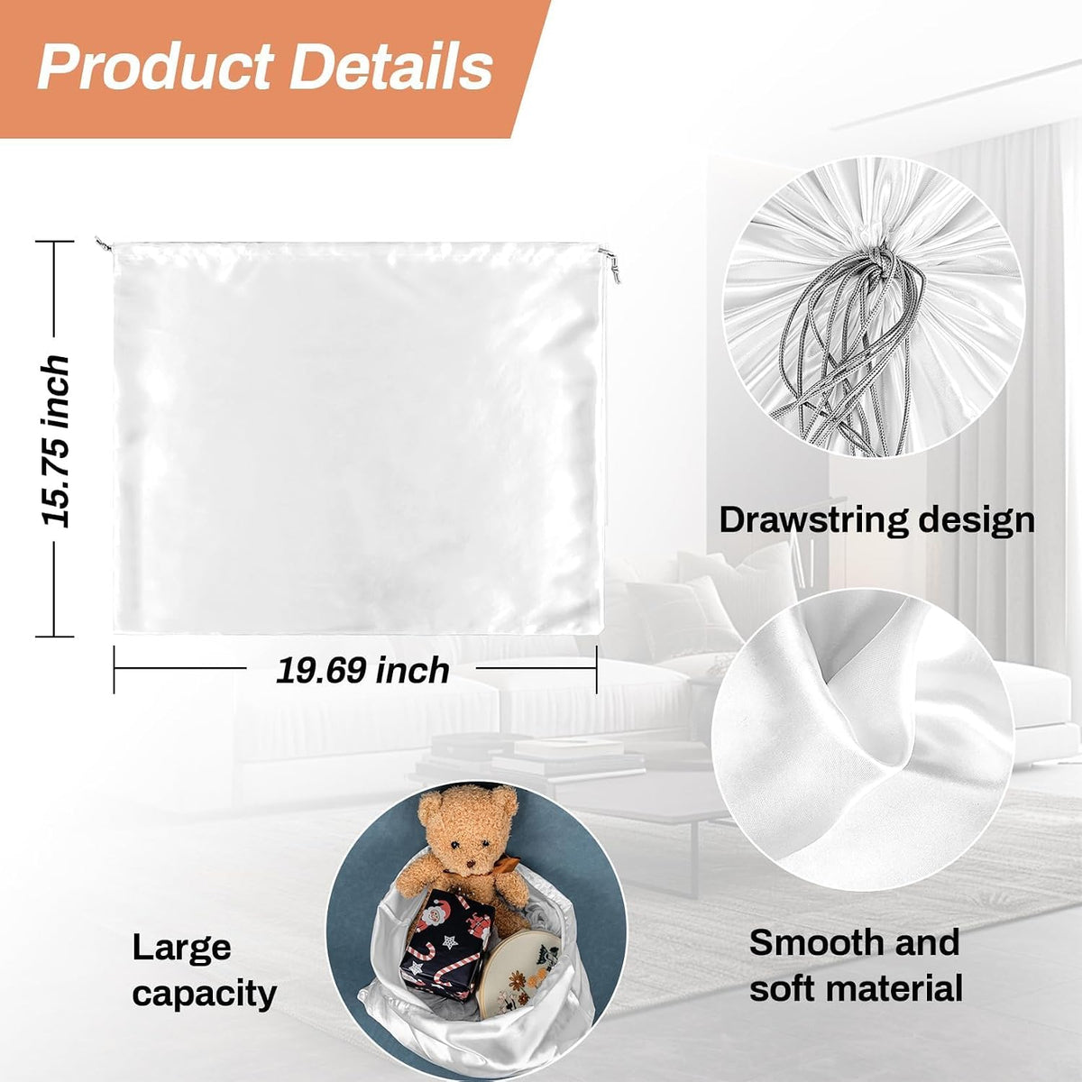 MAQIHAN Dust Bags for Handbags - Large Silk Purse Dust Bags with Drawstring