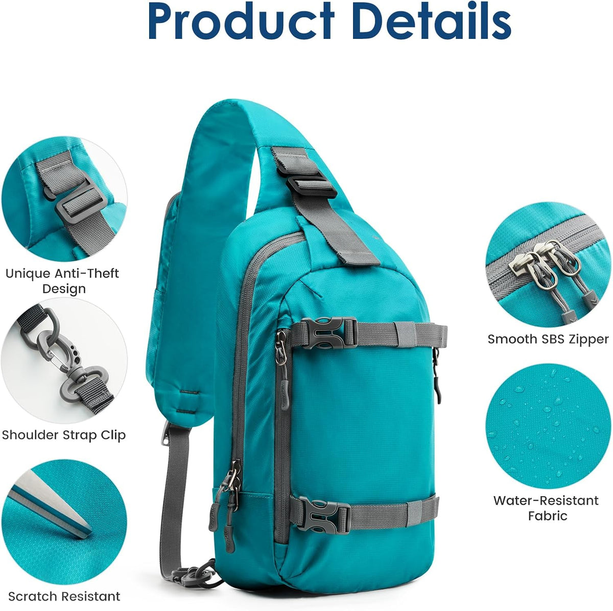 G4Free Recycled Sling Bag for Men Hiking Travel Anti-Theft Crossbody Bag