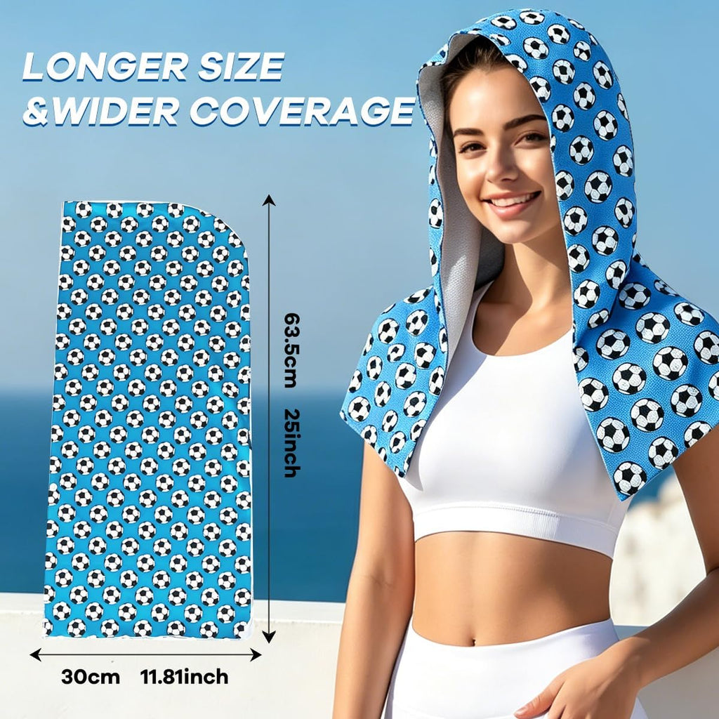 (2PCS) Sport Towel, Cooling Hoodie Towel,Head Ice Pack, Beach Towel, Cooling Cap Towel, Quick Dry Travel Towel, Quick Dry Towel for Travel，Hiking, Beach, Gym & Yoga