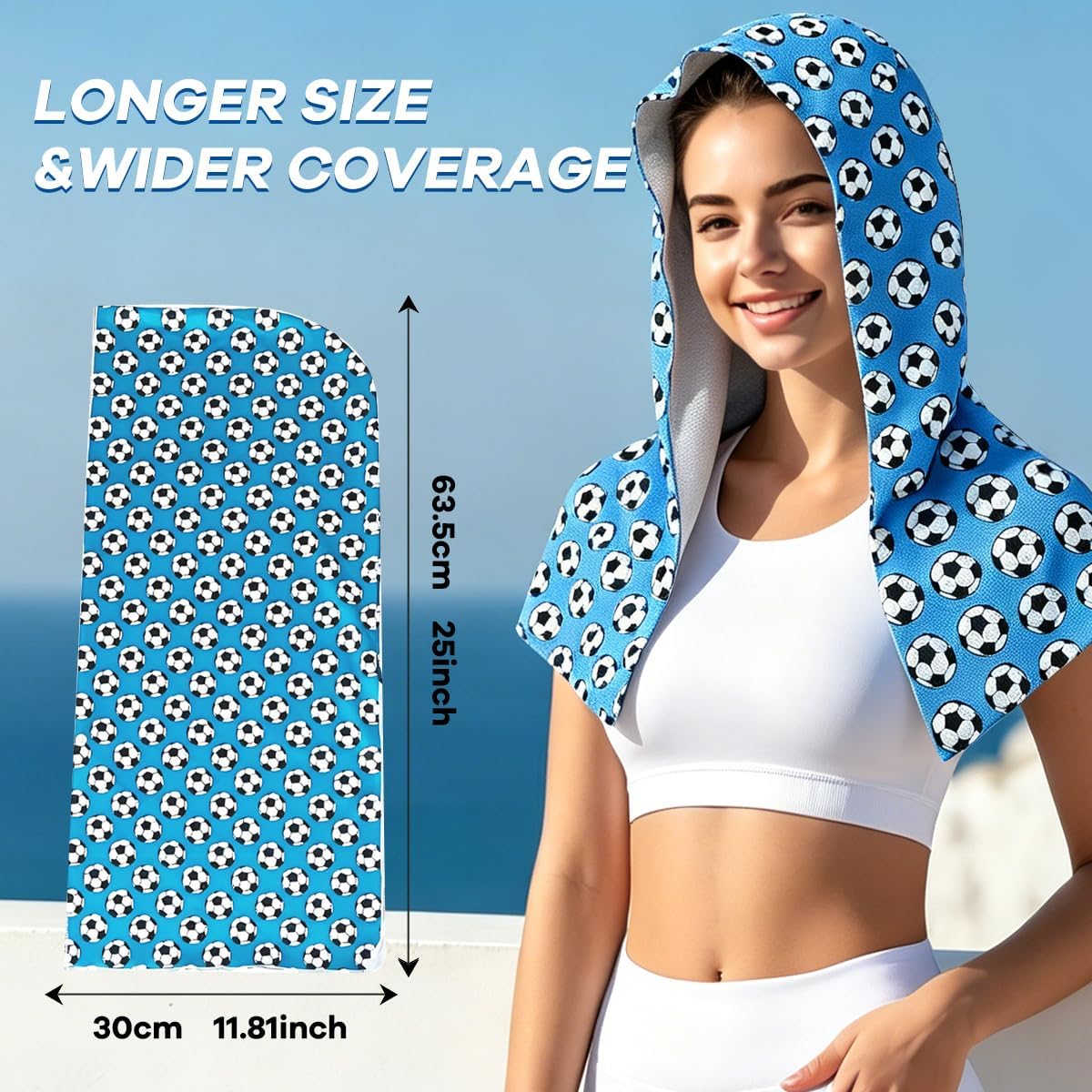 (2PCS) Sport Towel, Cooling Hoodie Towel,Head Ice Pack, Beach Towel, Cooling Cap Towel, Quick Dry Travel Towel, Quick Dry Towel for Travel，Hiking, Beach, Gym & Yoga
