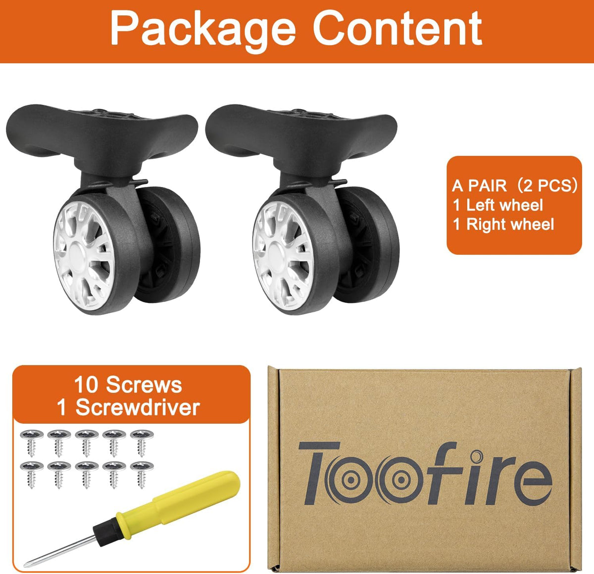 Wheels for Swiss Gear Luggage, Replacement Kit for Spinner Suitcase(HL039-Small)