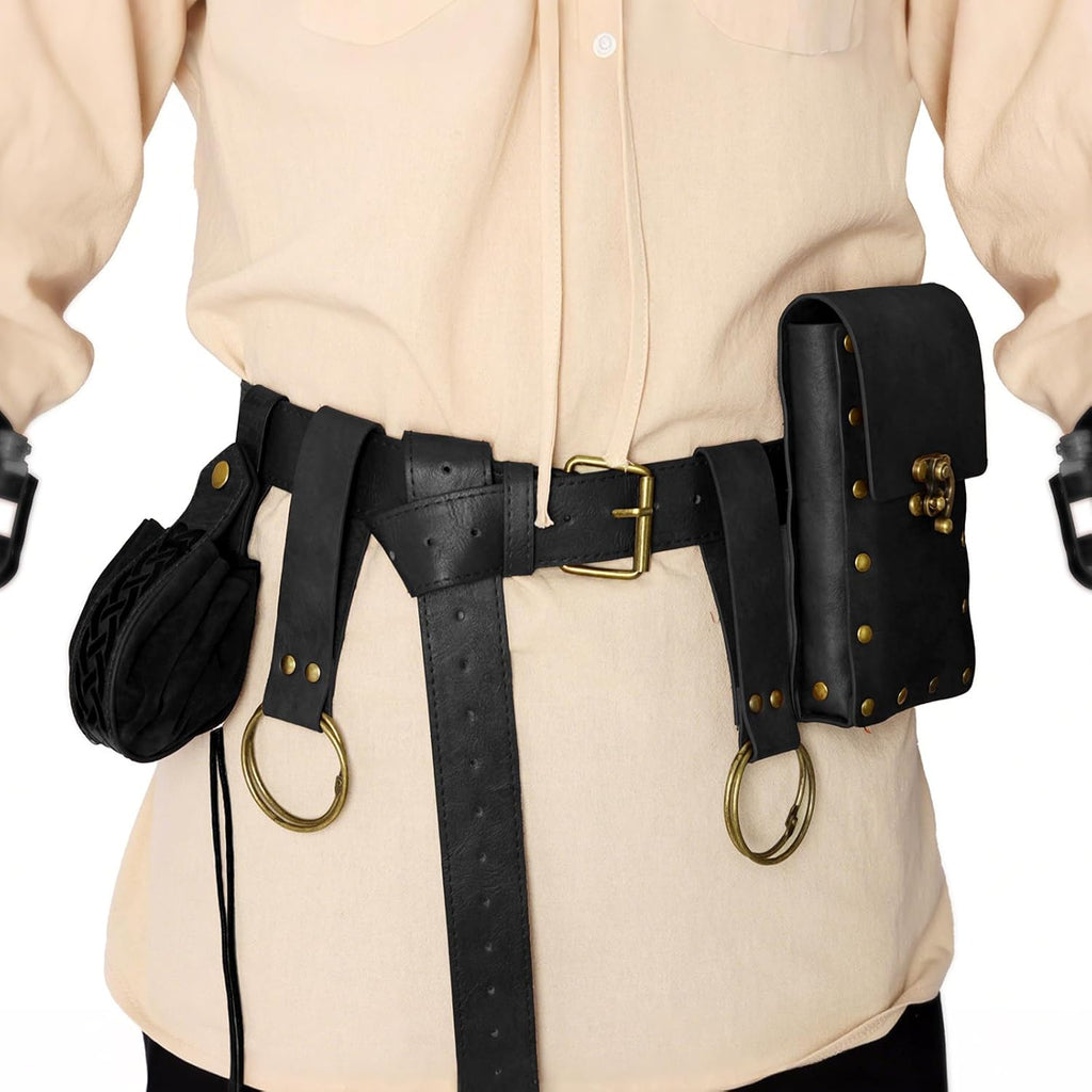 Renaissance Belt Pouch Medieval Pirate Costume Accessories Set for Cosplay