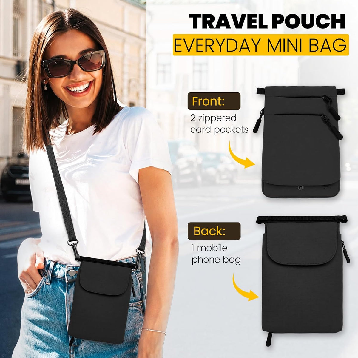 RFID Blocking Passport Holder for Travel Women Wallet Suit Single & Couples, Travel Essentials Neck Wallet with Adjustable Strap and Multi-Pocket Document Organizer Men for International Travelers