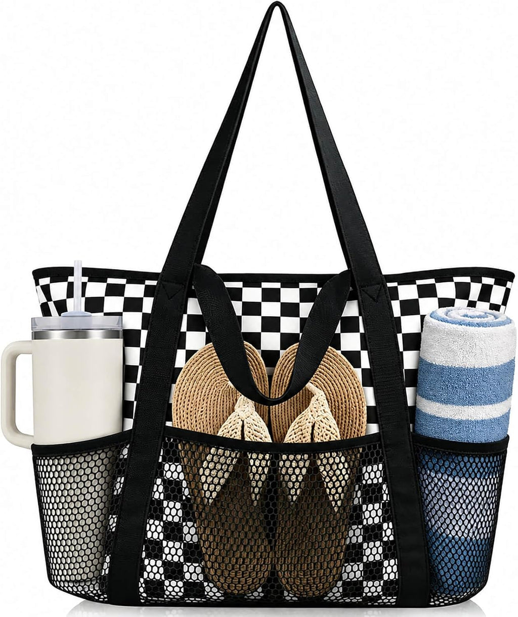 Beach Bags Waterproof Sandproof Mesh Tote – Foldable