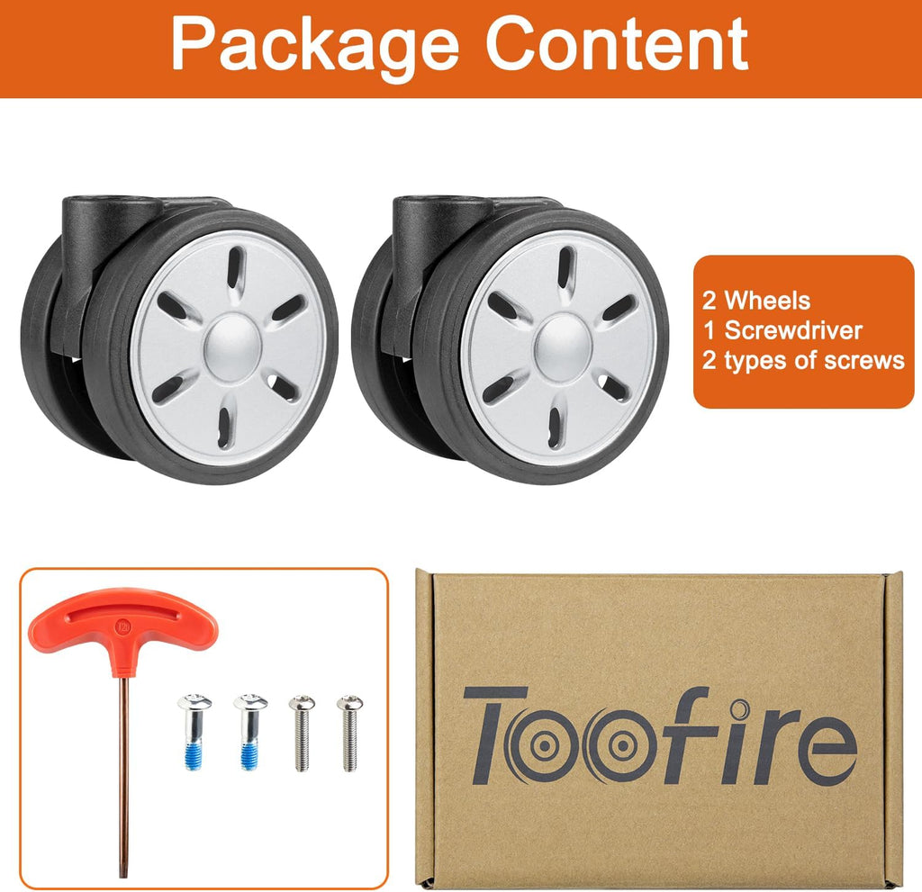 Wheels for Rimowa Trunk, 2 Pack Replacement Kit for Luggage(64mm-Silver-Asterisk)