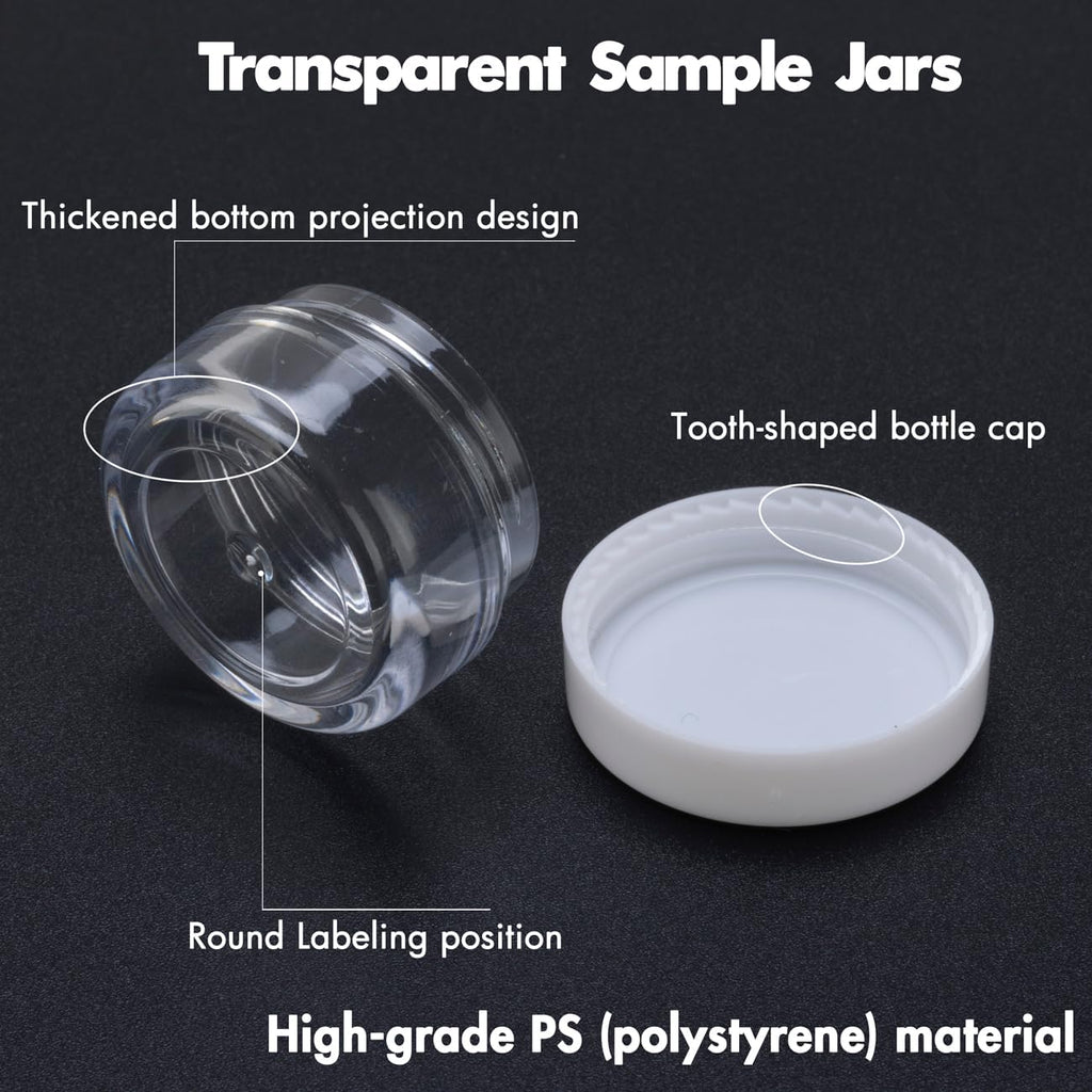 5 Gram Sample Containers 25 Count Small Travel Containers with Lids